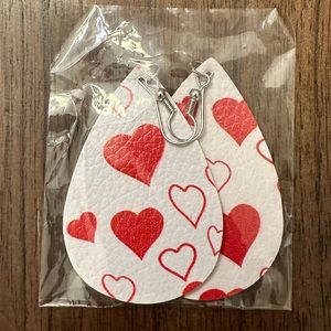 LEATHER HEART EARRINGS